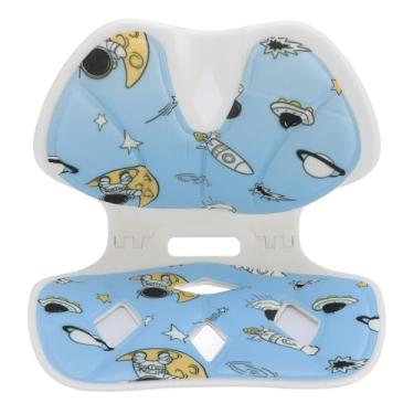 Imagem de Almofada Ergonômica de Assento de Apoio Lombar, Almofada de Cadeira para Estudantes e Crianças Em Cadeiras de Escritório, Suporte Traseiro Dobrável Portátil para Jantar, (Azul)