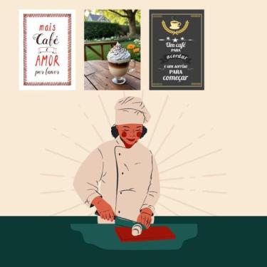 Imagem de Kit 3 Placas Decorativas Café 03 MDF 3mm 18x26 - Brothers Mineiros Dec