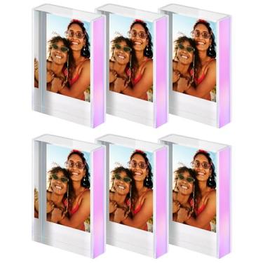 Imagem de WINKINE Moldura Polaroid, mini moldura para fotos, para filmes Fujifilm Mini ou Polaroid Go, suporte de acrílico deslizante independente para fotos