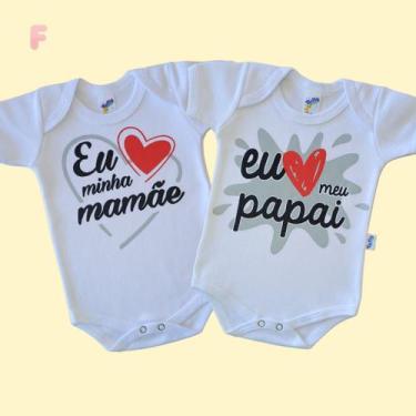 Imagem de Kit 2 Body Bebê Eu Amo Mamãe e Eu Amo Papai - loja dinka, g