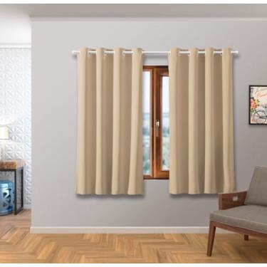 Imagem de Cortina Blackout Curta Tecido Corta Luz Pequena Janela Dona Delicada (BEGE, 2 METROS)