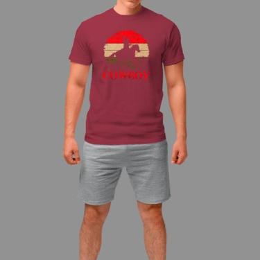 Imagem de Camisetas Básica Masculina Casual Moda Country Manga Curta Gola Redond