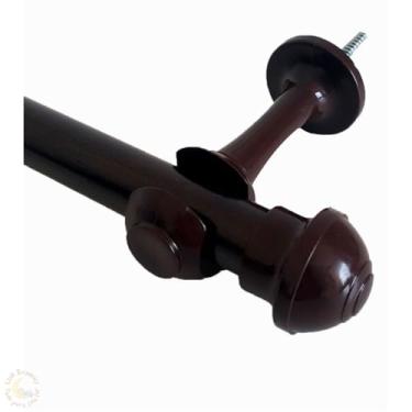 Imagem de Varão Metal Para Cortina com Ilhós 1.5/2/2.5/3 Metros - Haste/Vara/Pau/suporte/Buchas/Parafusos (Tabaco, 3m)