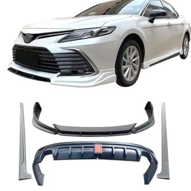 Imagem de Venda quente ABS Material Carro Pára-choques Frente Lábio Traseiro Lábio Saias Laterais Compatível Para Camry 2018-2021 atualização estilo esportivo Carro Bodykit