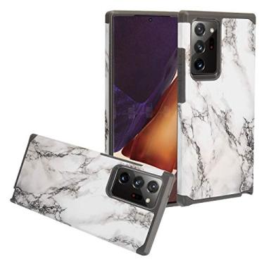 Imagem de Eaglecell - Para Samsung Galaxy Note20 Ultra, Note 20 Ultra SM-N986 - Capa de telefone com imagem híbrida - AD1 mármore branco