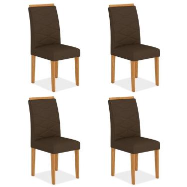 Imagem de Kit 4 Cadeiras Estofadas Everest Comfort Cinamomo/suede Marrom - M.a