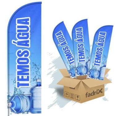 Imagem de Wind Banner Dupla Face 3mt Água Mineral Kit C/ 3unds - Fadrix