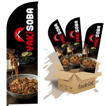 Imagem de Wind Banner Dupla Face 3mt Completo Yakisoba Kit C/ 3unds - Fadrix