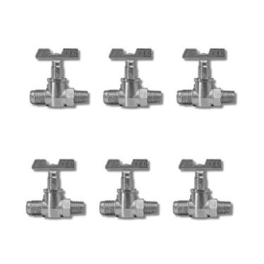 Imagem de Kit de 6 Registro Fogão Industrial Baixa Pressão Zincado - flametop