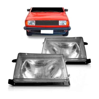 Imagem de Farol Gol 1985 1986 Foco Simples Cromado Motor Á Agua - FITAM, Esquerd