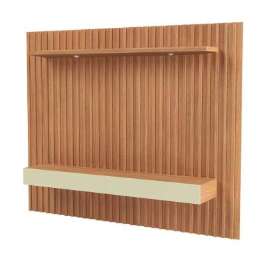 Imagem de Painel para TV até 65 Polegadas Kira com LED 2 gv Freijó e Off White 223 cm