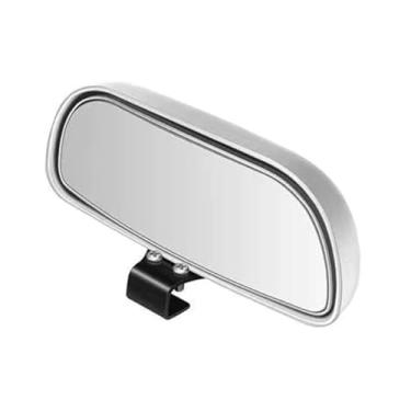 Imagem de SANMLX Espelho de ponto cego, espelho retrovisor de vidro HD grande angular ajustável universal para carros, SUV e caminhões, 14,5 cm x 6,3 cm, prata