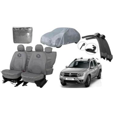 Imagem de Kit capa couro + proteção sol/chuva + limpador - ferro tech br