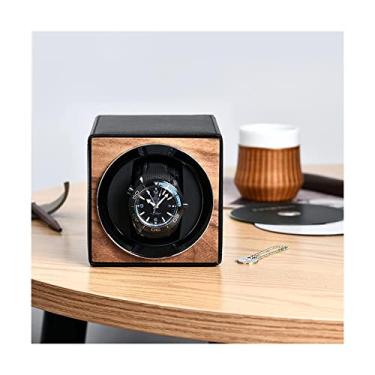 Imagem de Agitador de relógio de madeira clássico requintado para relógios automáticos, motor silencioso, caixa de exibição de armazenamento basculante para 1 caixa de relógio caixa de armazenamento de relógio