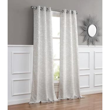 Imagem de Cortinas escurecidas para quarto e sala de estar, conjunto de 2 painéis, 94 cm x 243 cm (total de 188 cm de largura), controle de luz e privacidade, semiescurecido, lavável na máquina, ilhós de aço