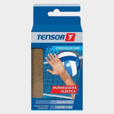 Imagem de Munhequeira Elástica Ajustável Tensor Contem 1 Par (2 unidades), Natur
