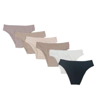 Imagem de Kit com 6 calcinhas biquini Trifil 4404, Preto, Branco, 2 macadamia, P