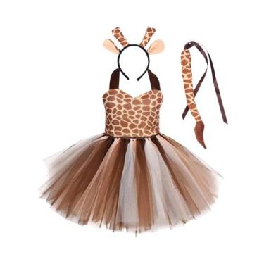 Imagem de Traje de Halloween Infantil Cosplay Animal - Girafa, Vaca, Tigre, Leop