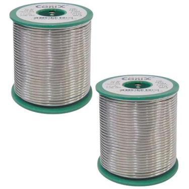 Imagem de 2 Carretel Estanho P/ Solda 40x60 Fluxo Ra 1mm 500g Cobix