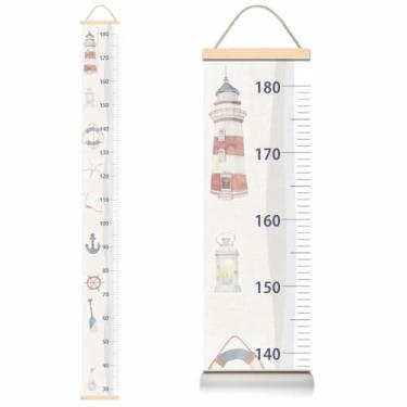Imagem de Régua Do Crescimento Marinheiro - Pendurar - 180cm Canvas, Praia, Mar, Barco