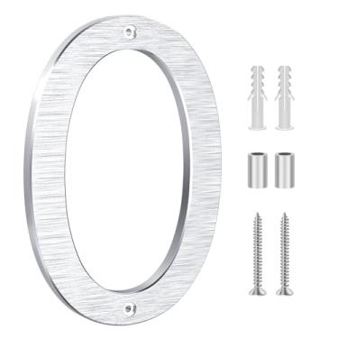 Imagem de Yafimea Números grandes prateados de 20 cm para casa, números de endereço residenciais modernos de metal para casa, números flutuantes externos de alumínio para portão de garagem de Wall Street (0)