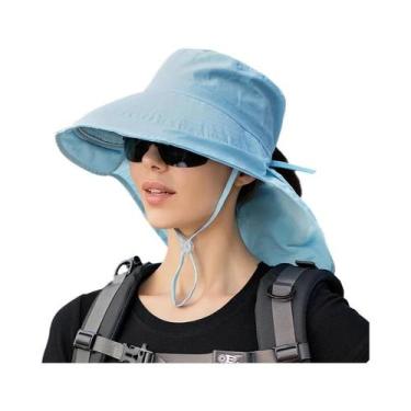 Imagem de Chapéu Balde de Aba Grande para Sol - Proteção UV para Verão, Pesca, M