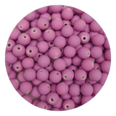 Imagem de Miçanga Emborrachada 8mm 200un p/ Montar Pulseira Infantil Terço Brinc