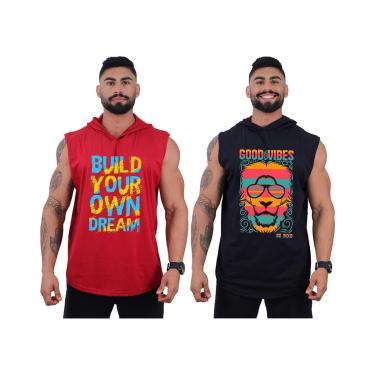 Imagem de Kit 2 Regatas Longline Machão Com Touca Masculina MXD Conceito Academia Bem-estar-Masculino