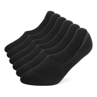Imagem de Kit 6 Pares Meia Sapatilha Invisível Confortável Antiderrapante Unisse