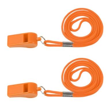 Imagem de Apito Plumen'CHJ, 2 pacotes de apitos esportivos de plástico com cordão, som alto e claro, para esportes escolares, futebol, estudantes e crianças, ideal para salva-vidas, autodefesa e emergências.