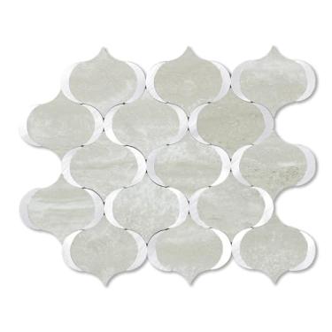 Imagem de OYASIMI 10 folhas de azulejo arabesco para descascar e colar, suporte para parede de cozinha e banheiro, pedra dolomita PVC metal misto alumínio
