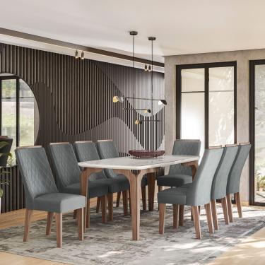 Imagem de Conjunto Sala De Jantar Romênia Gold 1,83 Com 8 Cadeiras 03A
