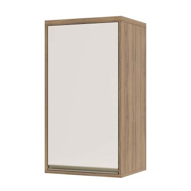 Imagem de Armário Aéreo 40 Cm 1 Porta De Abrir 1 Prateleira Mel Luciane Móveis Vanilla Com Pérola Off