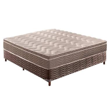 Imagem de Cama Box Casal Completa Ortopédica D33 EP Confort Ultra Firme 138x188 Marrom Rústico Br...