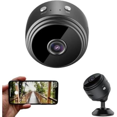 Imagem de Mini Câmera Espiã WiFi 1080p De Segurança Magnética Sem Fio Casa Inteligente Bateria 150mAh De emergencia Suporta Cartão 128GB Base 360° Acessórios e Carregador USB