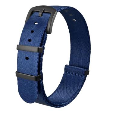 Imagem de Anbeer Pulseira de relógio de nylon de substituição de nylon balístico militar de 18 mm, 20 mm, 22 mm, com fivela de aço inoxidável para homens e mulheres, 18mm, Sem Pedra Preciosa