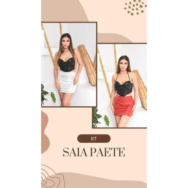 Imagem de Kit 2 saia paetê brilho - SEGREDO DA MODA , Prata, Vermelho