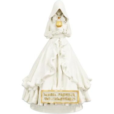 Imagem de Estátua Pombagira Maria Padilha do Cemitério Imagem Umbanda Candomblé (Cor Mármore Dourado)