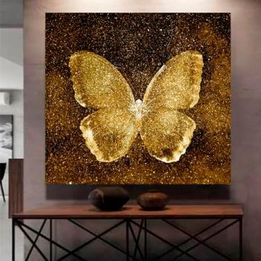 Imagem de Quadro Decorativo Natureza Borboleta, Tela em Canvas na Vertical ideal para ambiente de Sala de estar, jantar, reuniões, Quarto e Hall de entrada