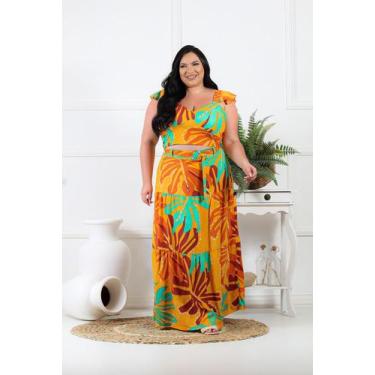 Imagem de Conjunto Saia Crooped Estampado - Bella Geovanna