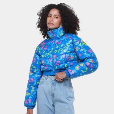 Imagem de Jaqueta Colcci Puffer Estampada Feminina, Azul, EP