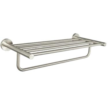 Imagem de Acessórios para banheiro em aço inoxidável escovado, porta-toalhas de parede, suporte para papel higiênico, gancho para roupão, porta-copos, suporte para escova de vaso sanitário (toalheiro)
