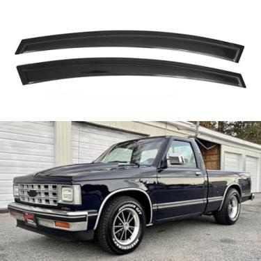 Imagem de Viseira IG compatível com 1983-1994 S10 Blazer/S15 Jimmy & 1982-1990 S10/S15 Pickup & 1991-1993 Sonoma & 1985-2005 Astro/GMC Safari, protetor de chuva defletor de janela de ventilação lateral Tape-On