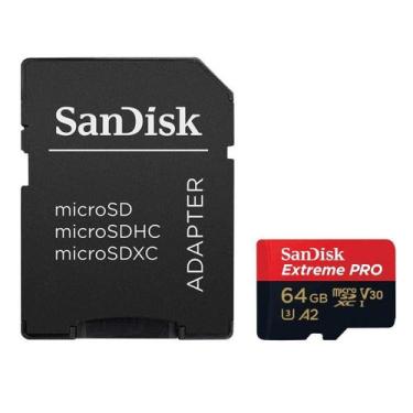 Imagem de Cartão MicroSDXC 64Gb SanDisk Extreme Pro 200Mb/s UHS-I / V30 / U3 / A