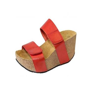Imagem de Sandália feminina Eric Michael Lily, plataforma, Vermelho, 8.5-9