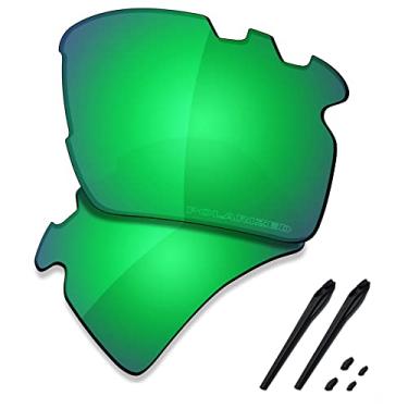 Imagem de SAUCER Lentes de reposição premium e kits de borracha para óculos de sol Oakley Flak 2.0 XL ventilados OO9188 de alta definição - Verde jade polarizado
