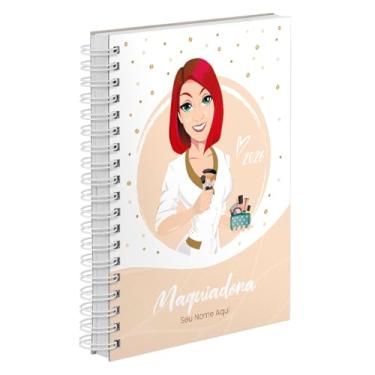 Imagem de Agenda Comercial 2026 Personalizada Capa Dura Maquiadora Ruiva Cores (Nude)