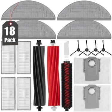 Imagem de Kit de acessórios S8 Pro Ultra compatível com aspirador Roborock S8 Pro Ultra, 2 sacos de poeira, 2 escovas principais, 1 escova de rolamento, 4 almofadas de pano de esfregão, 4 escovas laterais, 4