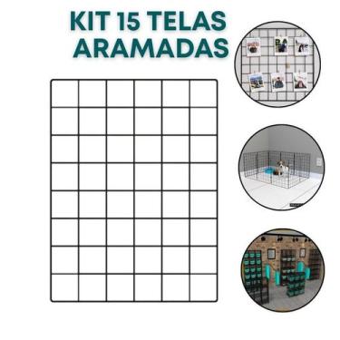 Imagem de Kit 15 Telas Aramada 30x40cm Exposição de Produtos Organização Loja Qu