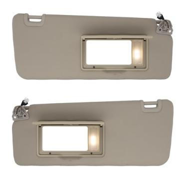 Imagem de NHILES Substituição da viseira solar lateral do motorista e do passageiro serve para Nissan Titan 2016-2024 para-sol com luz 96401-EZ70B 96401-EZ70B cor bege